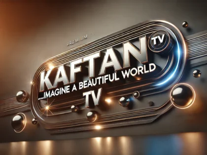 DALL·E 2025-01-29 13.45.10 – A premium and modern website banner image for Kaftan TV, featuring stylish 3D text with ‘KAFTAN TV’ in bold, futuristic typography and the slogan ‘..